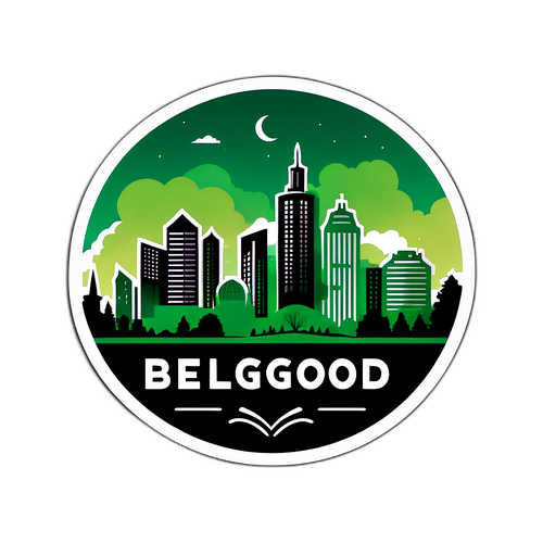 Стильний наклейка з силуетом міста Білгорода