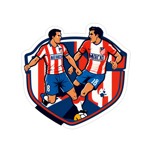 Clash of Titans: Atletico Madrid's Vintage Battle with Rivals - A Sticker That Takes You Back!