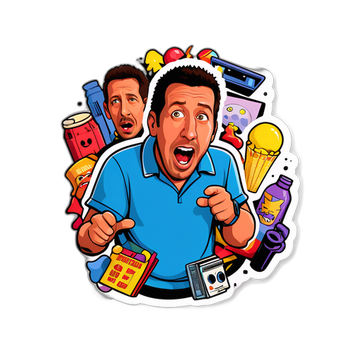 Zábavný karikaturní portrét Adama Sandlera