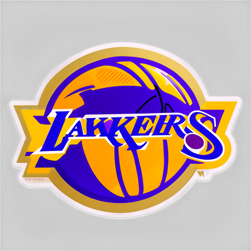 Découvrez le Sticker des Lakers : L'Éclat Doré et Violet de la Passion du Basketball !