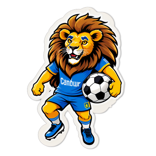 Cambuur's Fierce Lion: De Dynamische Sticker die Je Voetbalfan moet Hebben!