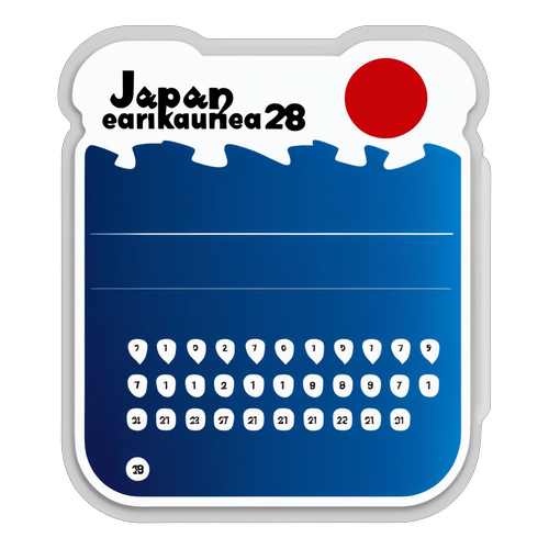 Minimalist na Sticker: Kalendaryo para sa 'Lindol sa Japan Ngayon'