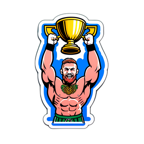 Autocollant de Conor McGregor soulevant un trophée