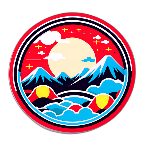 日本ITウィークをテーマにしたクリエイティブなステッカー