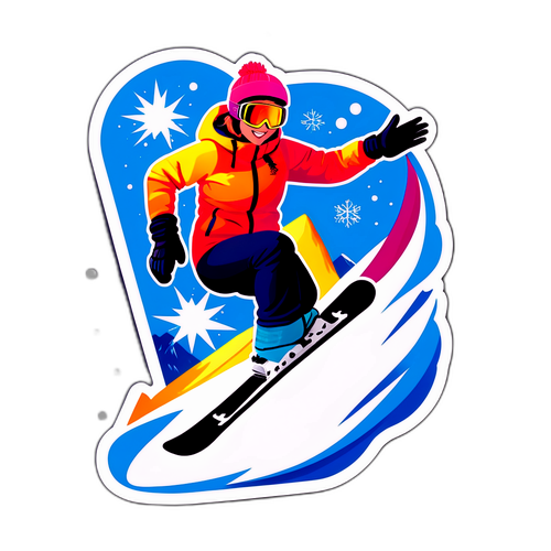 Návrh nálepky s Ester Ledeckou na snowboardu