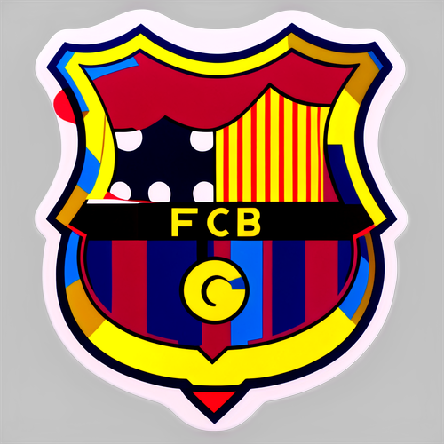 Sticker FC Barcelona dengan Elemen Camp Nou