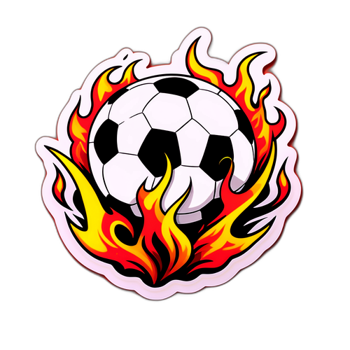 Stiker Bola Sepak dengan Api