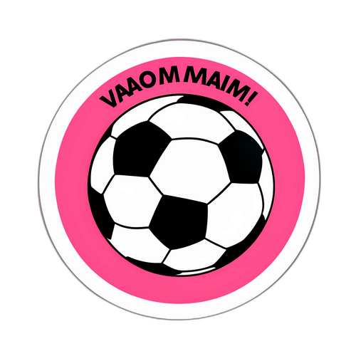 Sticker met een voetbal en de kleuren van Inter Miami
