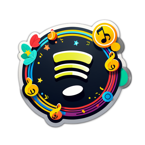 Vrolijke sticker met Spotify Wrapped-thema