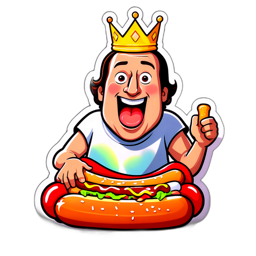 Humorous Joey Chestnut Hot Dog Sticker