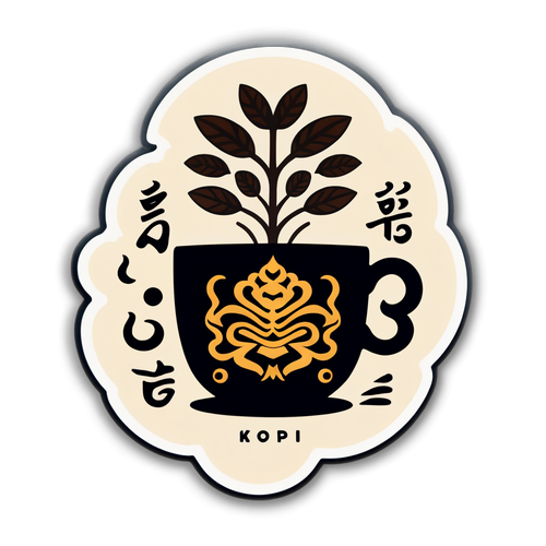 Stiker Minimalis Kopi Oriental