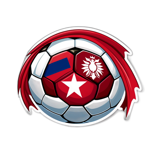 Sticker ya Bendera ya Latvia na Albania pamoja na Mpira wa Miguu