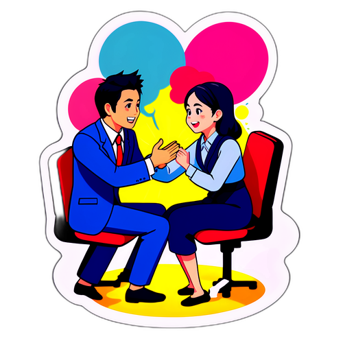 色彩豊かなインタビューシーン