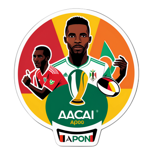 Design coloré représentant la prochaine AFCON