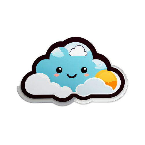 空氣品質可愛雲朵貼紙