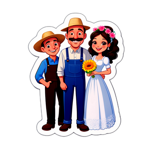 Ein Witz-Sticker über eine Bauernhochzeit