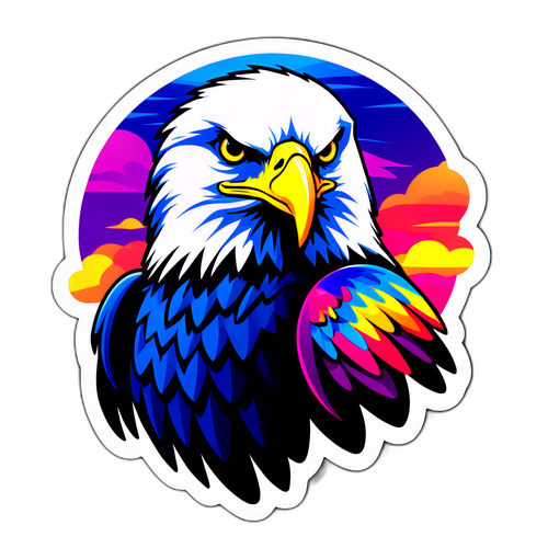 Стилизованный орел с ярким фоном