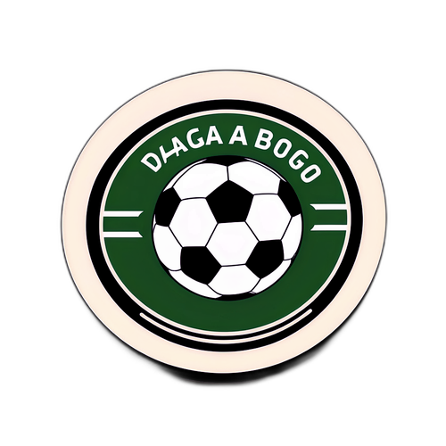 Autocolant retro cu un teren de fotbal și o minge vintage