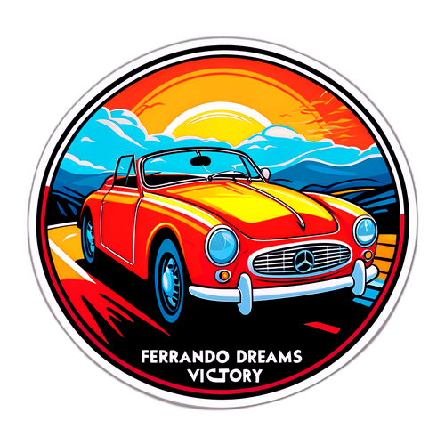 Современное искусство: Машина с надписью "Фернандо мечтает о победе!"