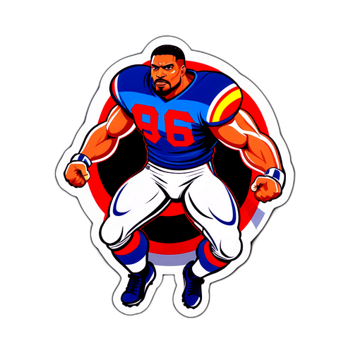 Illustrated Charles Cross in Football Pose