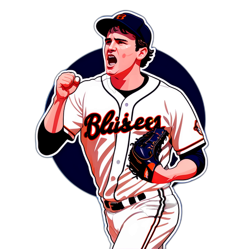 A Comic-Style Action Shot of a Pitcher