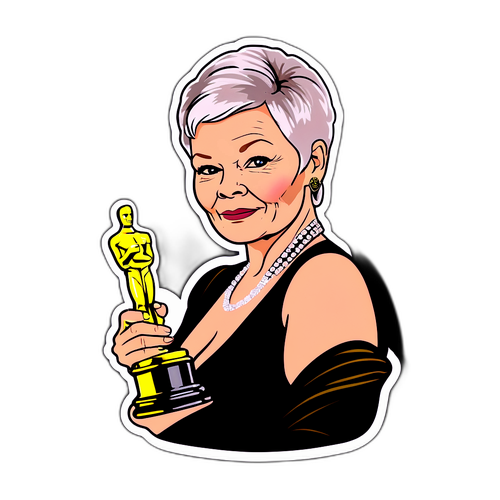 Eleganta klistermärken av Judi Dench med en Oscar