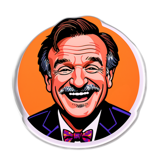 Fröhliche Karikatur von Robin Williams