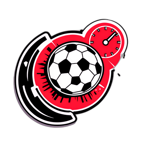 Autocollant dynamique illustrant un ballon de football et un chronomètre
