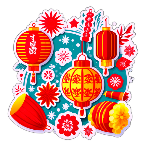 传统节日庆祝贴纸