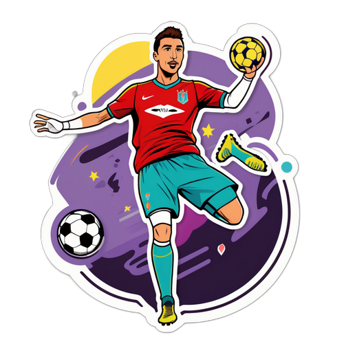 Pegatina divertida de Muslera haciendo una parada espectacular