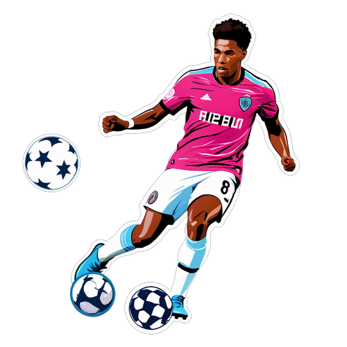 Hình dán cầu thủ Inter Miami đang rê bóng