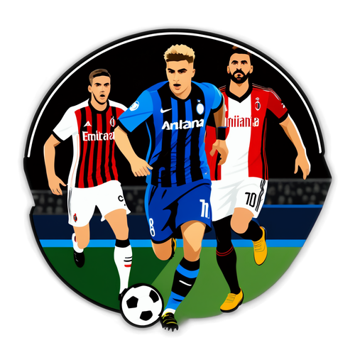 Adesivo a tema partita di calcio Atalanta-Milan