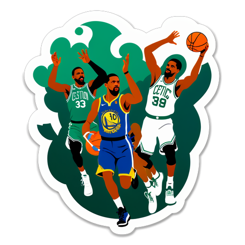 Isang Dinamikong Eksena ng Laro ng Basketball sa Pagitan ng Warriors at Celtics