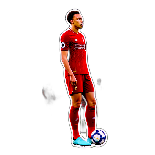 Sticker van Trent Alexander-Arnold bij een vrije trap