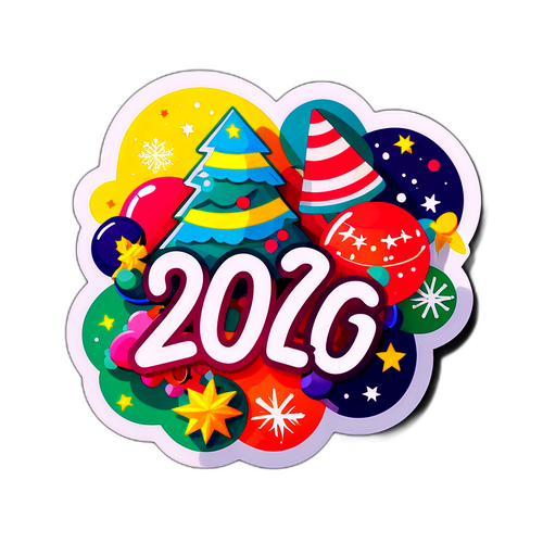 Sticker que celebra las fiestas de 2026