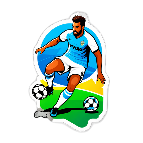 Diseño de un sticker de Borja en acción