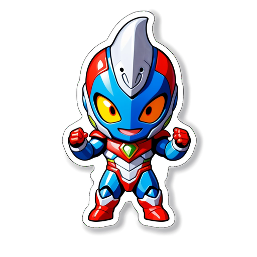 Adorable Chibi Ultraman Zero Sticker