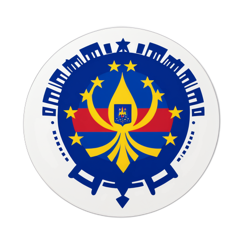 Sticker cu simbolul Alianței Moldovei pentru Uniunea Europeană