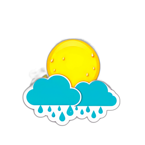 晴天與雨天的對比貼紙