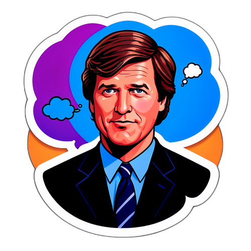 Cartoon of Tucker Carlson with Thought Bubble