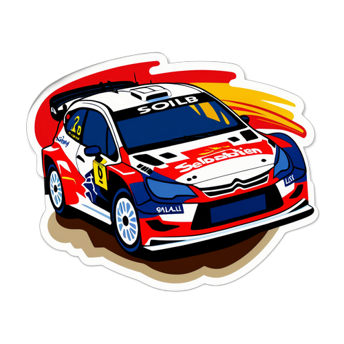Autocollant de Sébastien Loeb en action