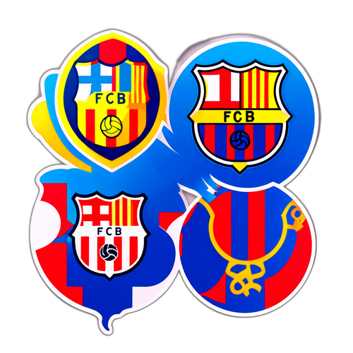 Σχέδιο αυτοκόλλητου για τον αγώνα Μπαρτσελόνα - Ολυμπιακός