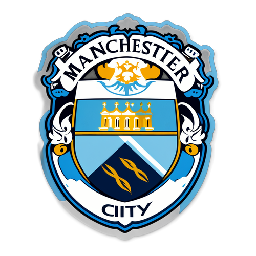 Adesivo do Manchester City com Logo e Silhueta de Jogadores