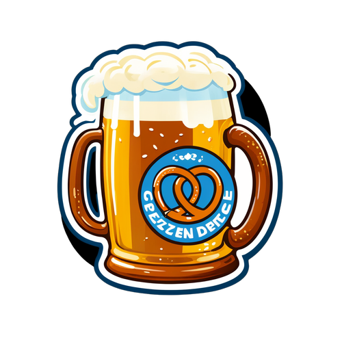 Bier und Brezel Aufkleber
