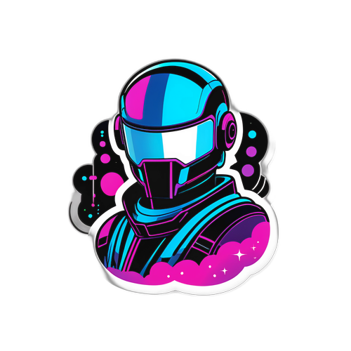 未來科技頭盔貼紙