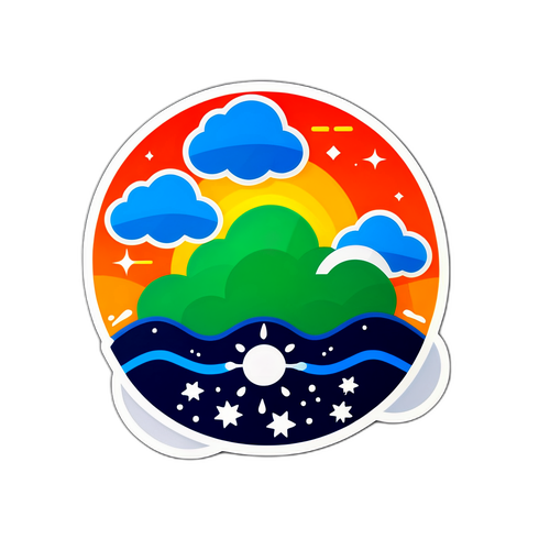 기상청 로고 및 날씨 예보 스티커