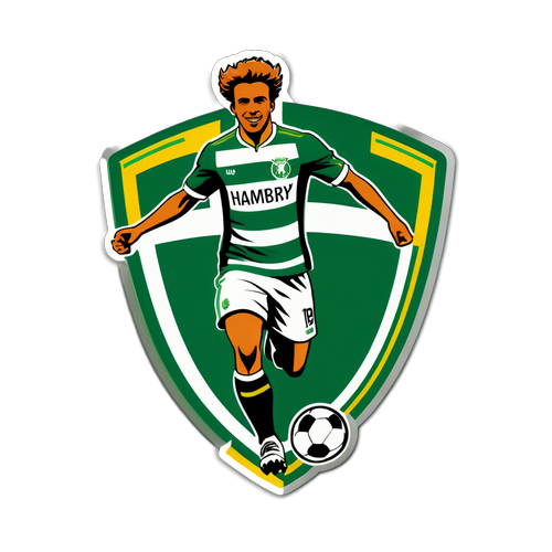 Hammarbys emblem med fotbollsspelare