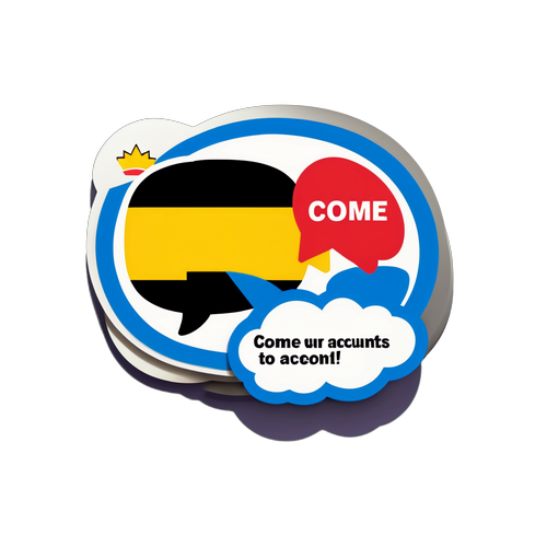 Sticker met Belgische vlag en spreekbubbel