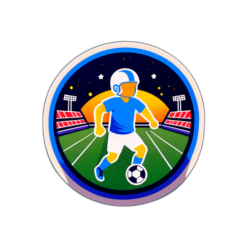 Иконка футбольной позиции на фоне спортивного стадиона