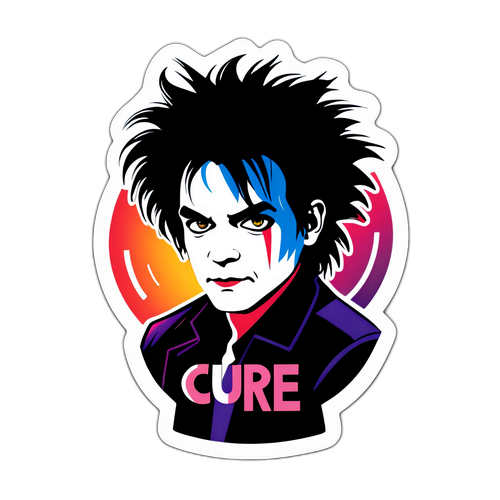 Sticker modern și minimalist pentru trupa The Cure